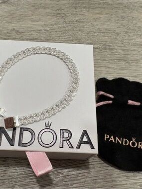 Pandora Double Curb Chain Bracelet - Silver